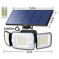 Intelamp Top Brand Long Life 4000Mah Outdoor Solar Led Lights Spotlight Large Solar Panel With 3 Modes Two Motion Sensors Security Flood Light Wall Lamp For Garden Yard Garage