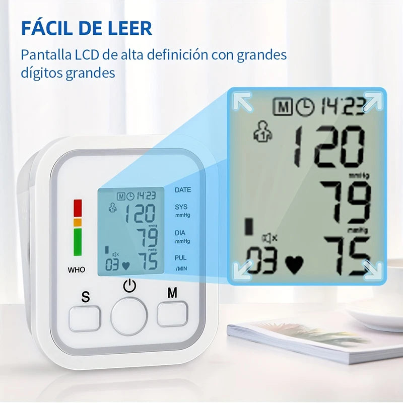 Portable Tonometer Digital Tensiometer Heart Rate Monitor Arm Blood Pressure Monitor BP Equipment Automatic Professional Medical