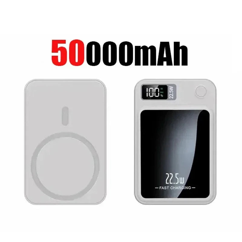 Tidesmit 100000mAh Magnetic Fast Charging Power Bank - High Capacity White 50000mAh Tidesmit
