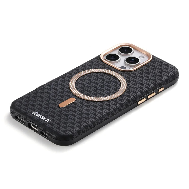 iPhone 16 Pro Max Case Leather Carbon Fiber MagSafe Slim Protective Cover Tidesmit