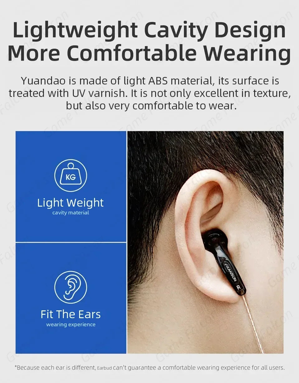 HiFi Wired Earbuds 15.4mm Driver with HD Microphone by Tidesmit Tidesmit