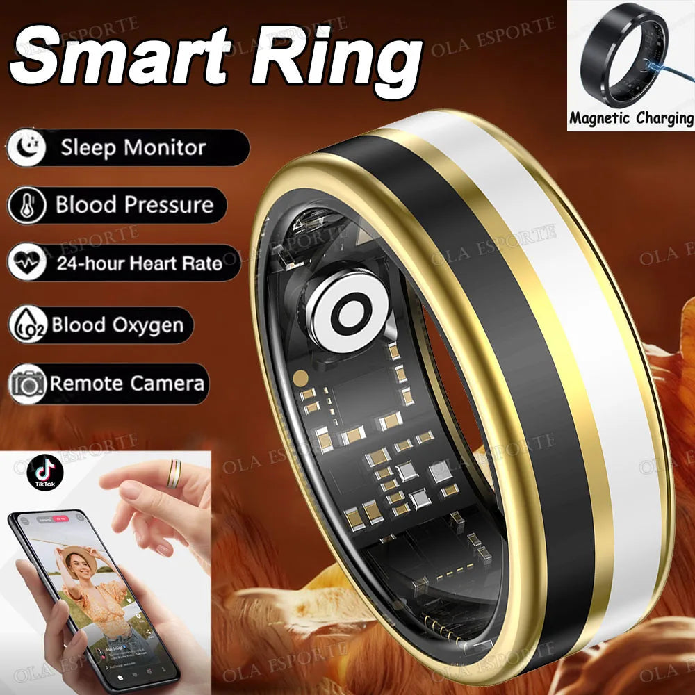 Bluetooth Smart Ring Men Women Heart Rate Blood Oxygen Health Monitor Gesture Control Waterproof Sports Various styles Smartring