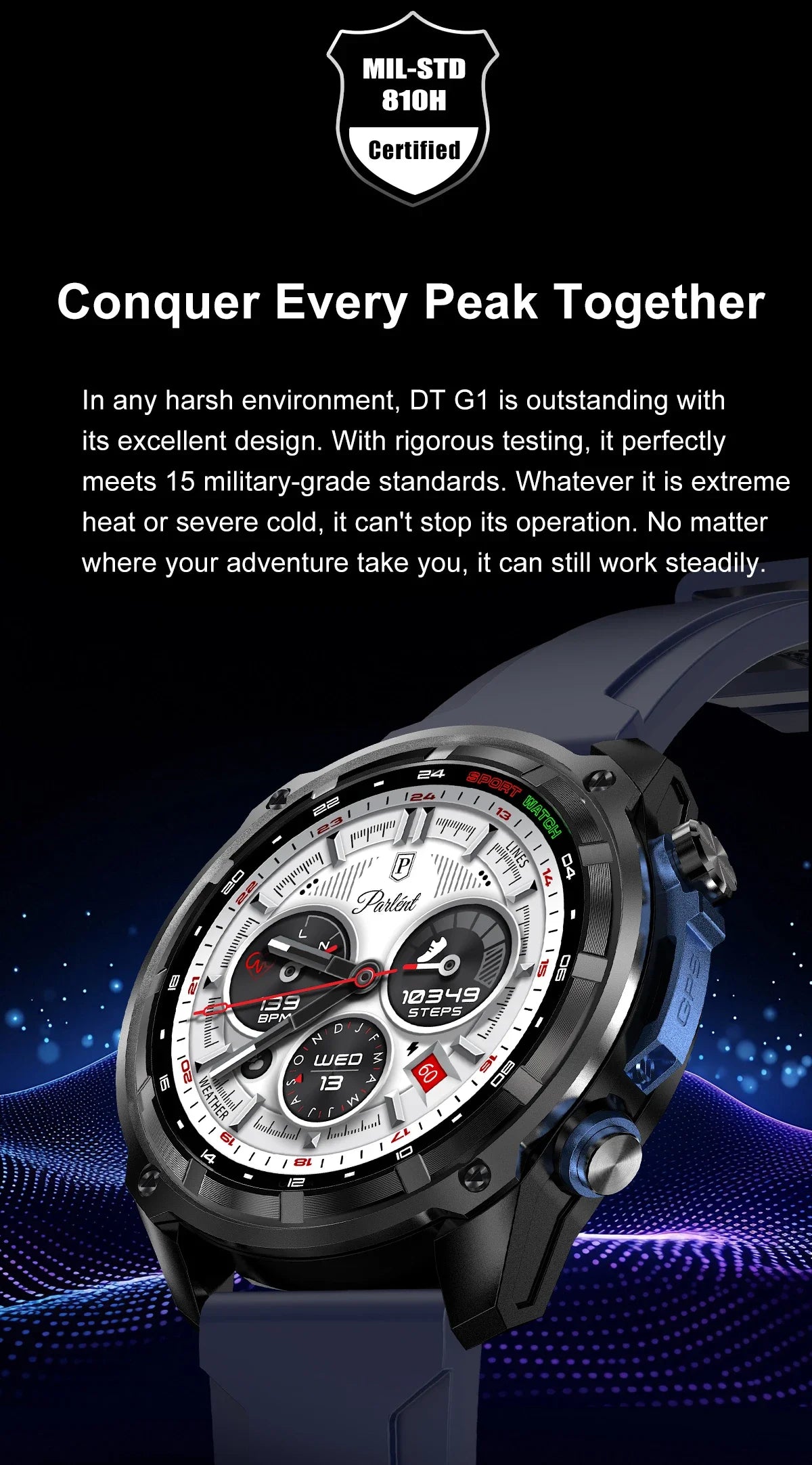 2026 New Outdoor Adventure DT G1 Smart Watch GPS Offline Map 100+Sports Mode Fitness 3ATM Waterproof Bluetooth Call Smart Watch