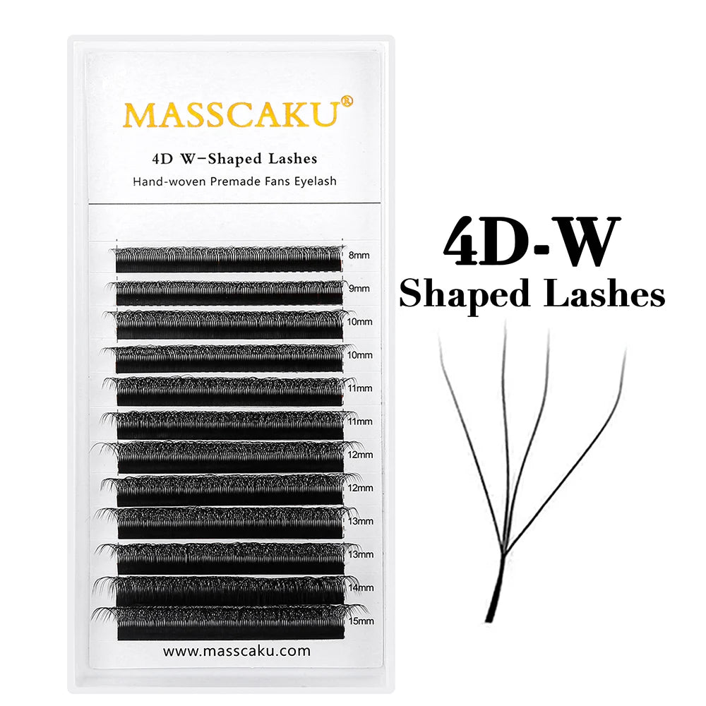 Premade Volume Fans Eyelashes 3D W Shape 0.07mm C Curl - Tidesmit False Eyelashes 4D W Shape Tidesmit