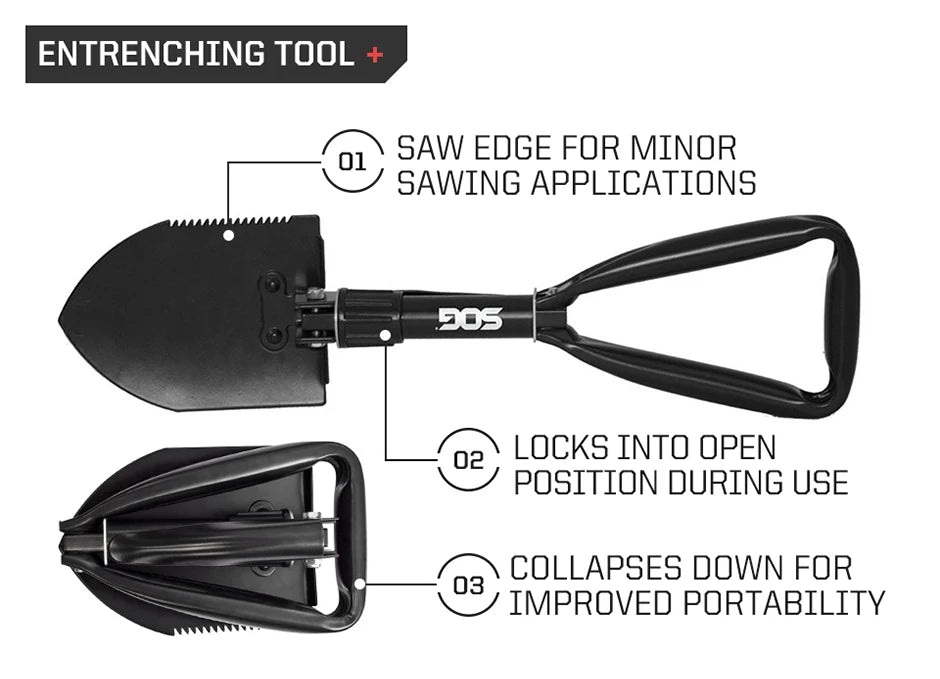 SOG Outdoor Survival Gear Multitool Gardening Entrenching Tools Tactical Folding Shovel Hand Tools Camping Equipments - F08-N