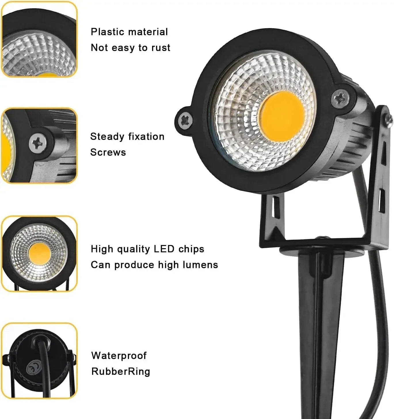 10 Pack 5W 10W Low Voltage Landscape Lights 12V with Connectors Waterproof Outdoor Spotlights for Trees Pathway Lawn Yard