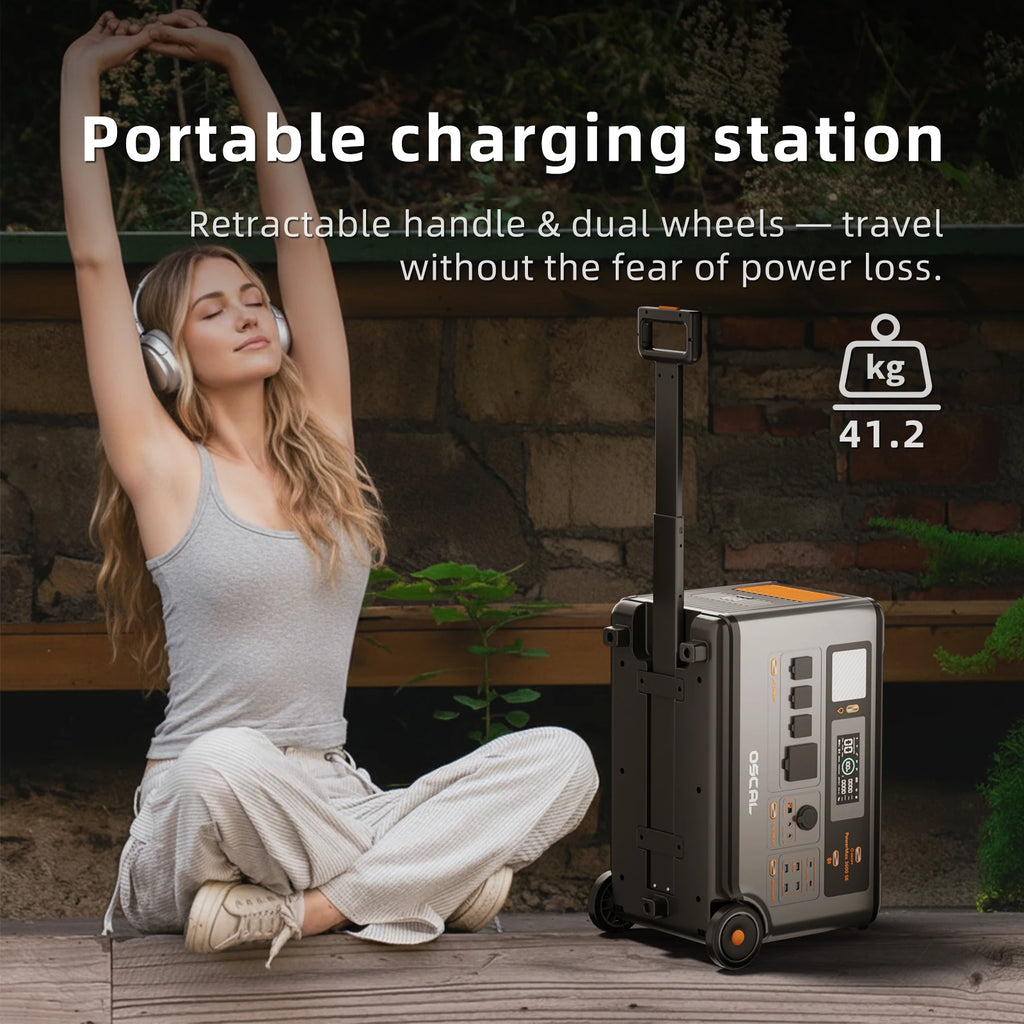 Oscal PowerMax3600SE Portable Power Station 3600W Solar Generator 3600Wh LiFePO4 Battery 14 Outlets Morse Code For Emergency Use No parallel operation function