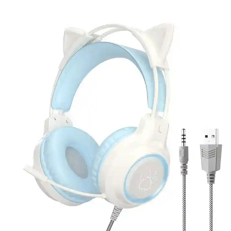 Wired Gaming Headphones: Noise-Canceling Over-Ear Audio - SY-G35 Series SY-G35 Blue Cat Tidesmit