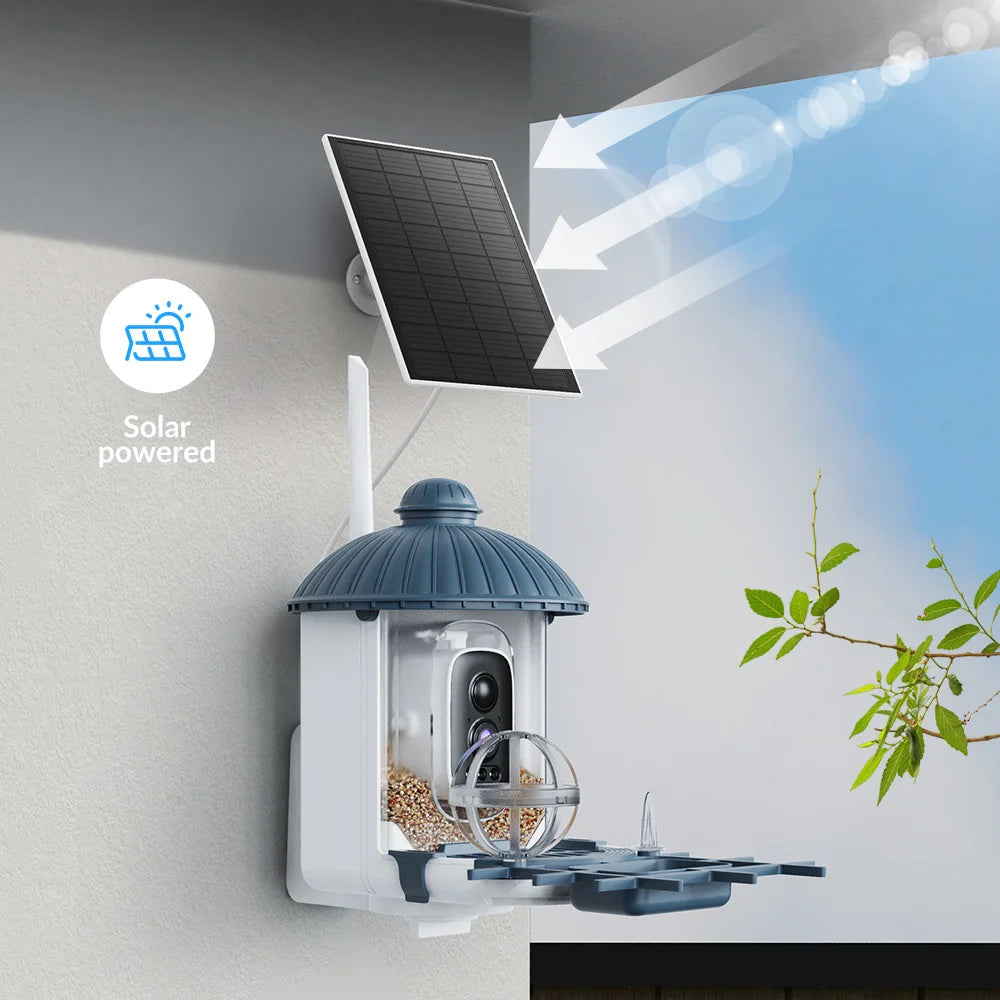 4MP HD Birds Feeder Camera Solar Powered AI Motion BirdWatching Wireless WiFi Camera Wildlife Monitor,Night Vision,Waterproof