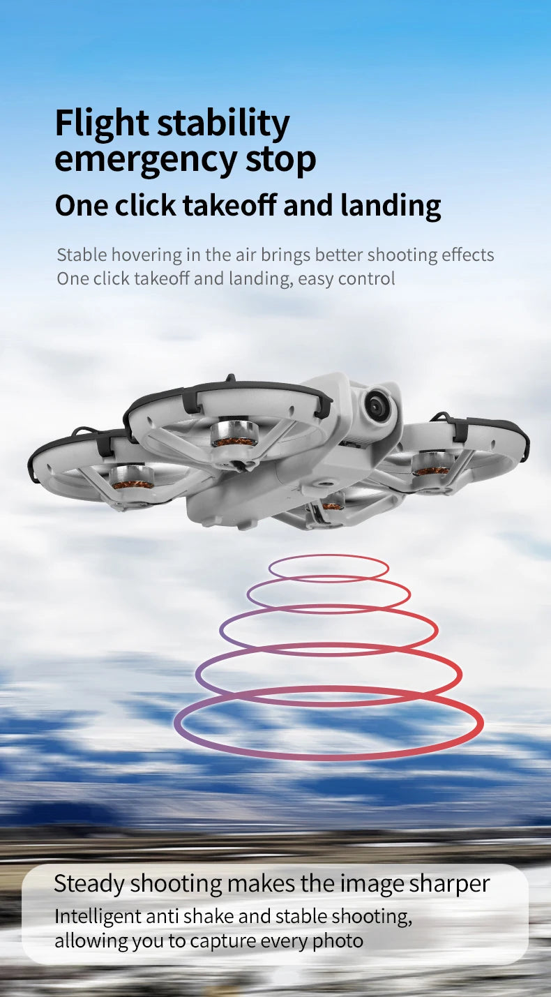 Foldable Camera Drone with HD FPV and Obstacle Avoidance - Gray Tidesmit