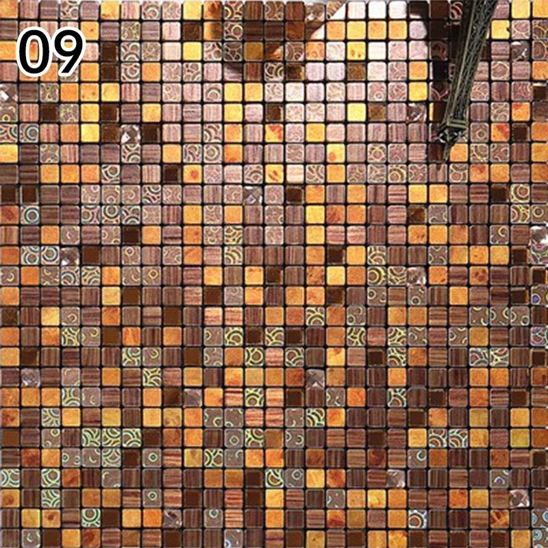 30X30Cm Self Adhesive Mosaic Wall Decal Waterproof Kitchen Bathroom Wallpaper Wall Stickers Small Lattice Crystal Sticker Tile