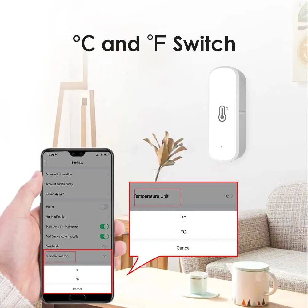 WiFi Temperature Humidity Sensor – Smart Home Remote Climate Monitor Tidesmit