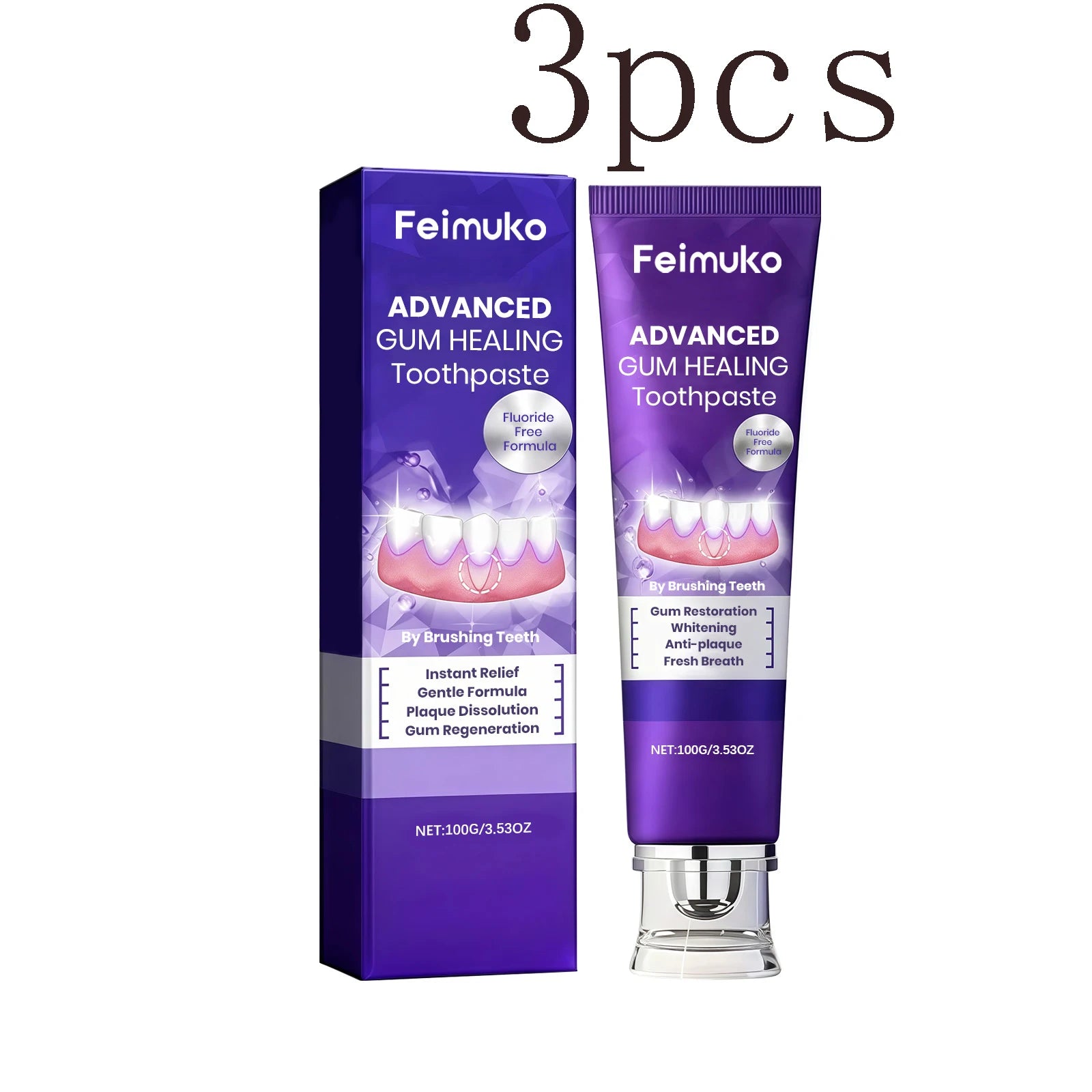 Tidesmit teeth whitening toothpaste tube for daily stain removal, cavity protection, and fresh breath.