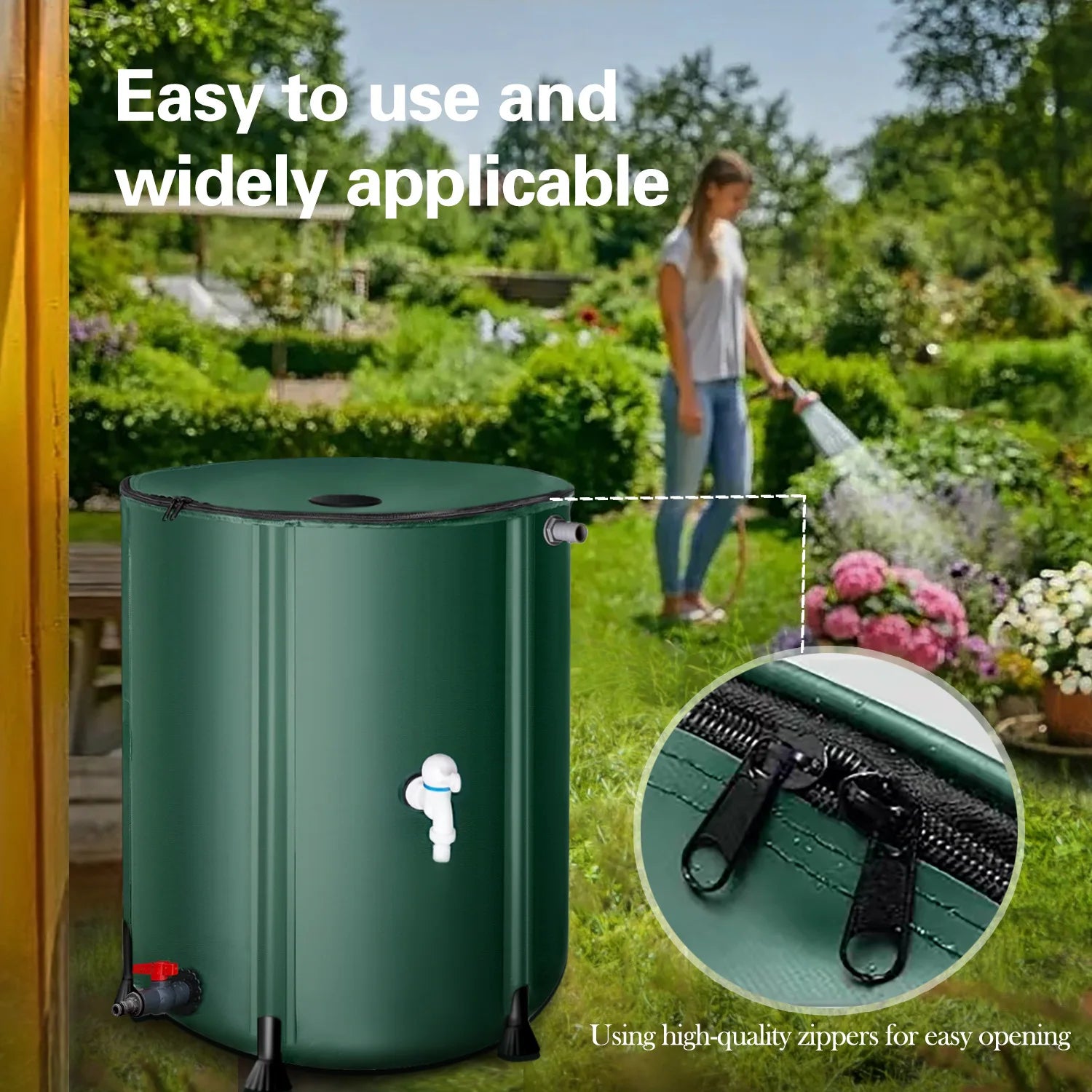 50L-1000L Rain Water Recovery Storage Tank Garden Irrigation Water Bucket Collapsible Rain Barrel Rainwater Collection Container