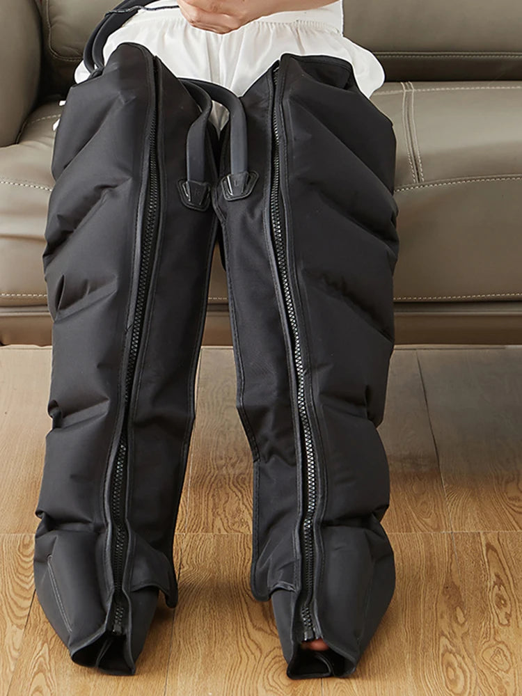 Air Compression Massage Boots for Leg Circulation - Black EU Plug Relaxation Treatment Tidesmit