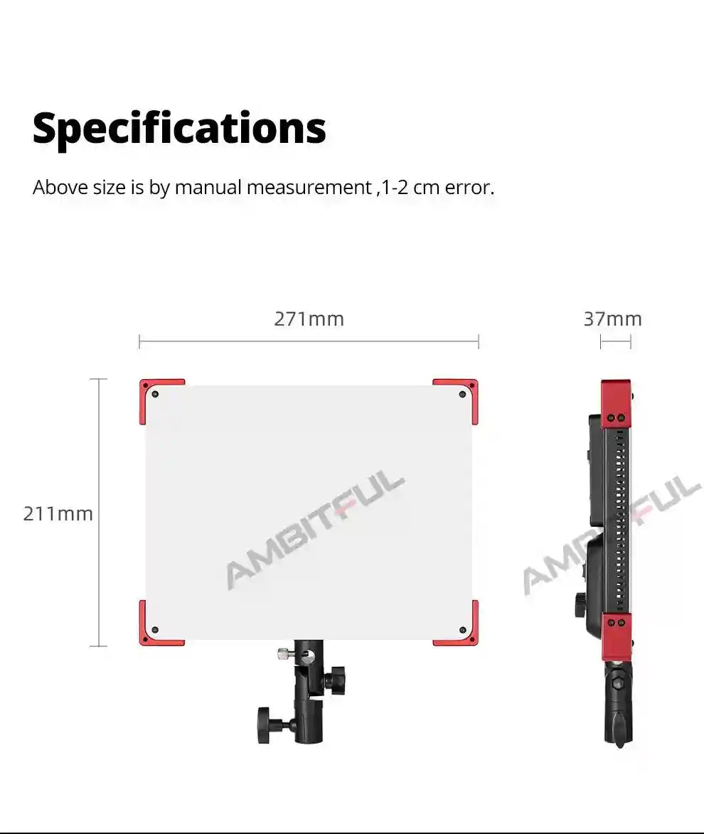 60W LED Video Light Panel | Adjustable Color Temperature Studio Kit Tidesmit