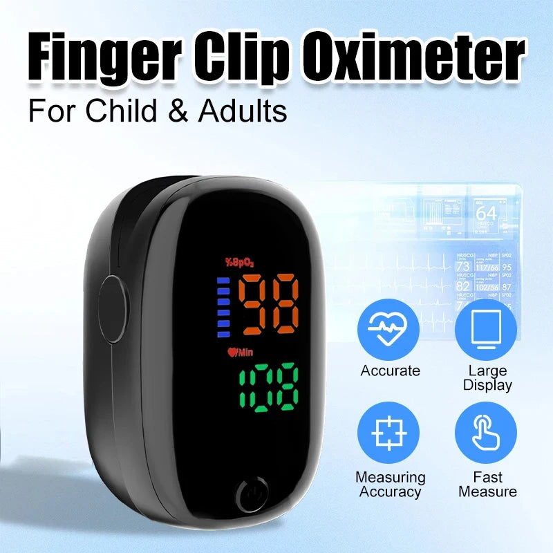 Finger Pulse Oximeter& Non-Contact Infrared Thermometer-Digital LCD Thermometer for Adults & Infants,Ear Temperature Measurement
