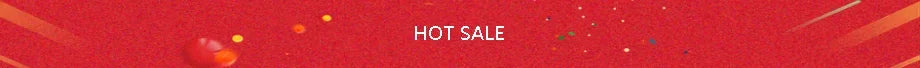 Red hot sale promotional banner with small confetti dots