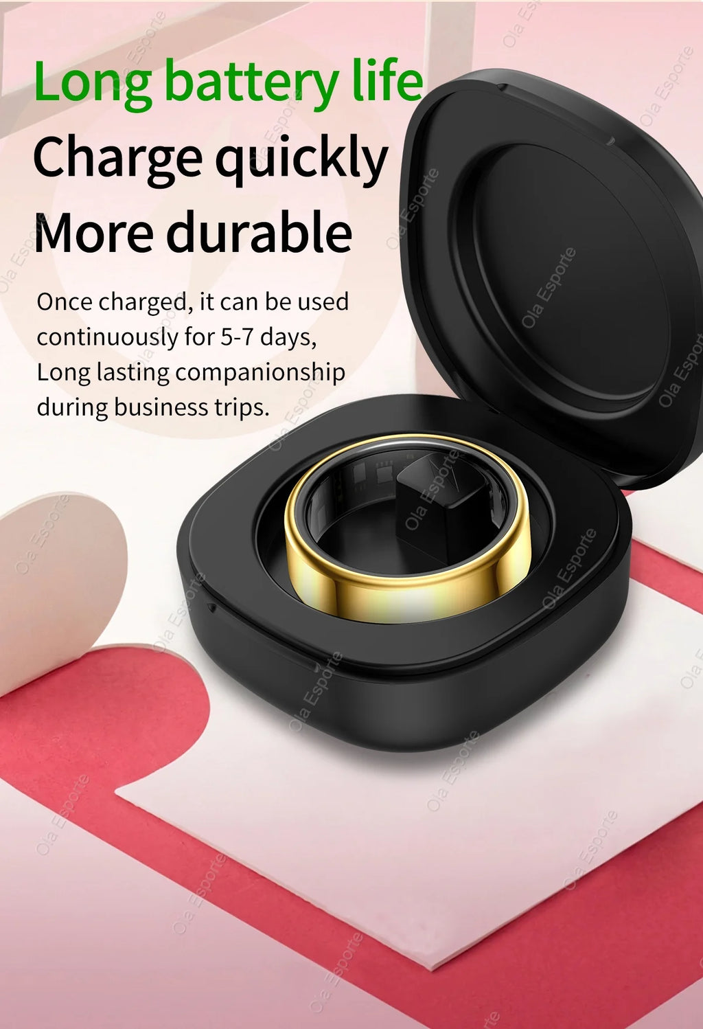 R09 Smart Ring Men Women with Charging Case,Heart Rate Blood Oxygen,Skin Temperature Monitor,5ATM Waterproof For Android iOS