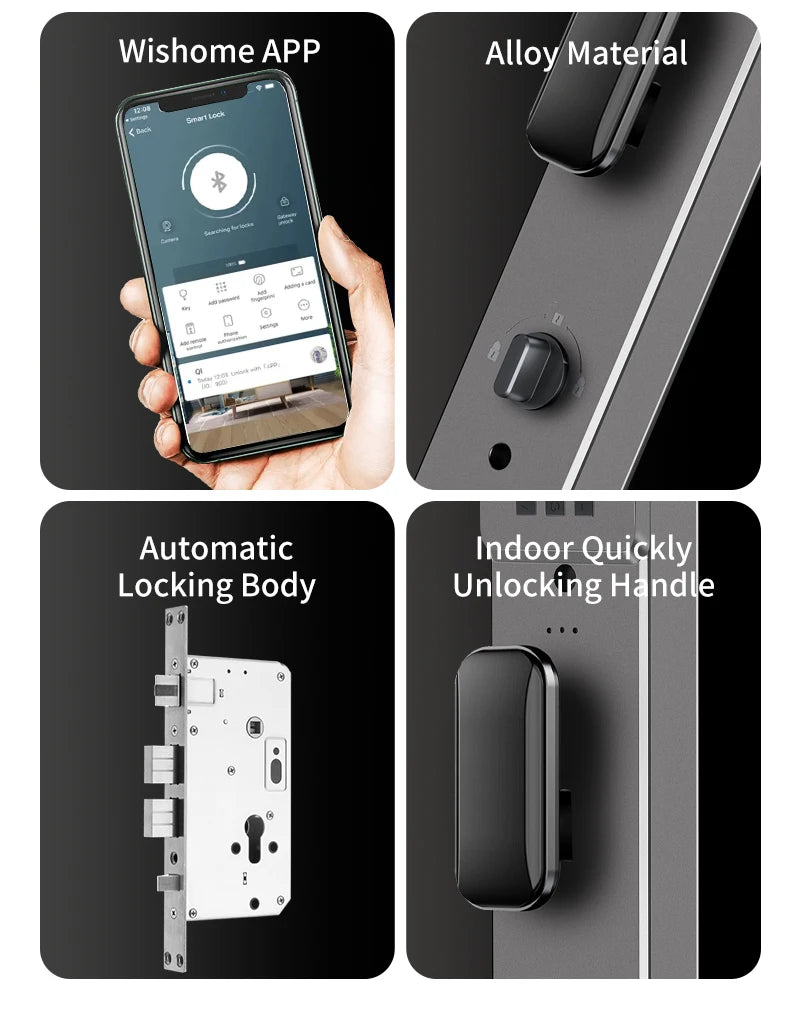 3D Face Recognition Smart LOCK Unlock Digital Door Lock With Camera FIngerprint Password Unlock Keyless Electronic Door Lock