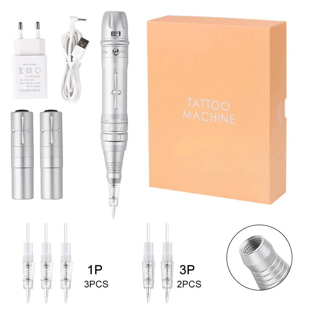 Permanent Makeup Machine for Microblading & Eyeliner - Silver/Pink Permanent Makeup Machines Tidesmit