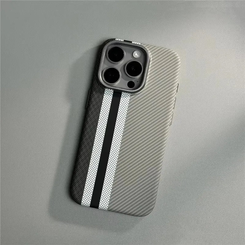 iPhone 16 Pro Max MagSafe Case | Carbon Fiber Shock-Absorbing Cover Gray Tidesmit
