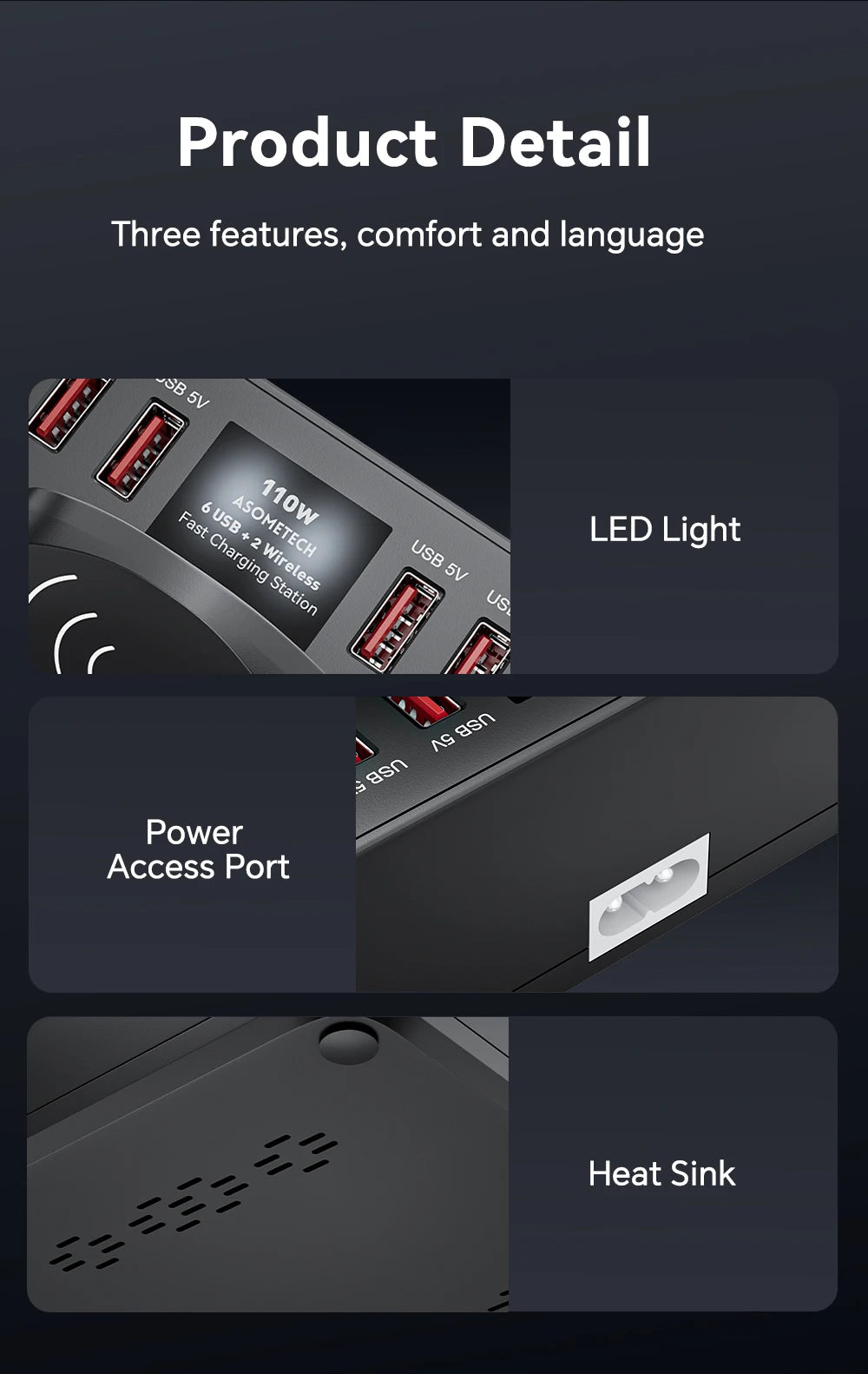 110W USB C Fast Charging Station PD QC3.0 PPS Type C Fast Charge Dual Wireless Charger For iPhone 14 13 Pro Max Samsung Xiaomi