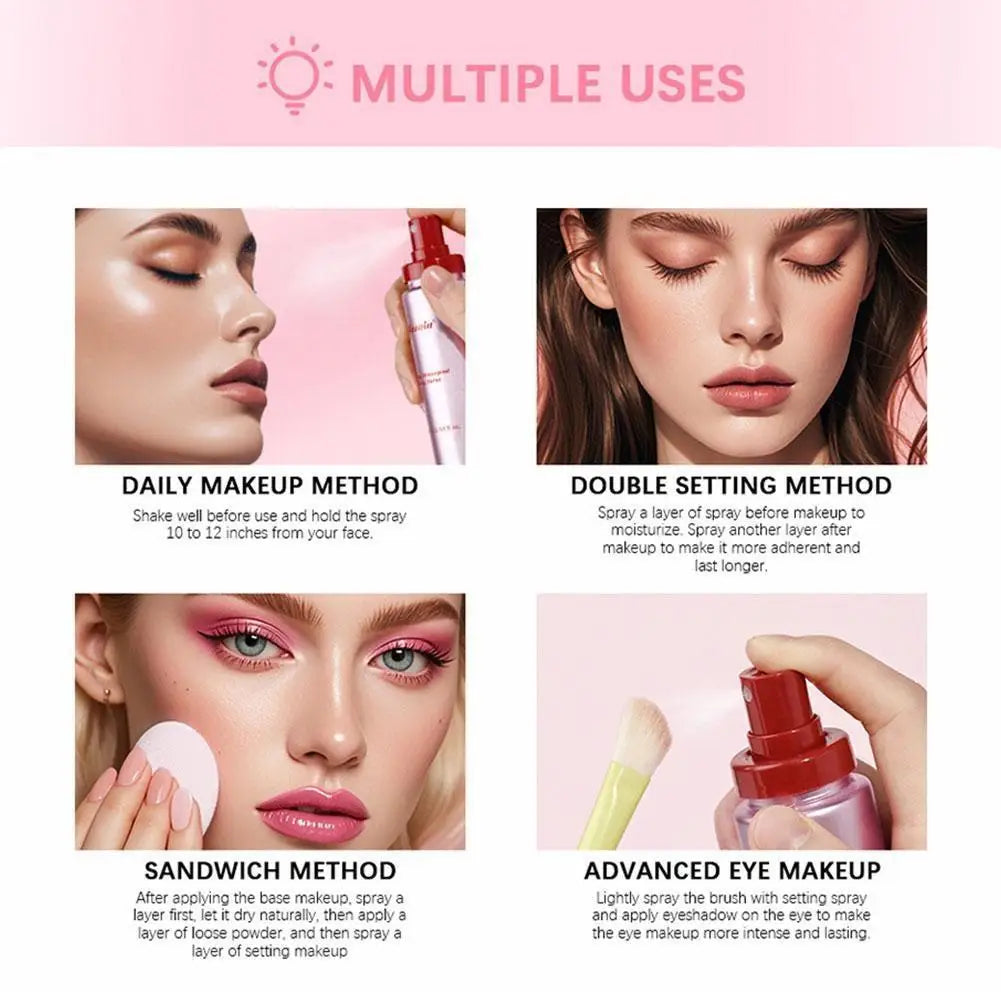 Tidesmit matte setting spray and primer for long-lasting waterproof makeup wear texture detail view