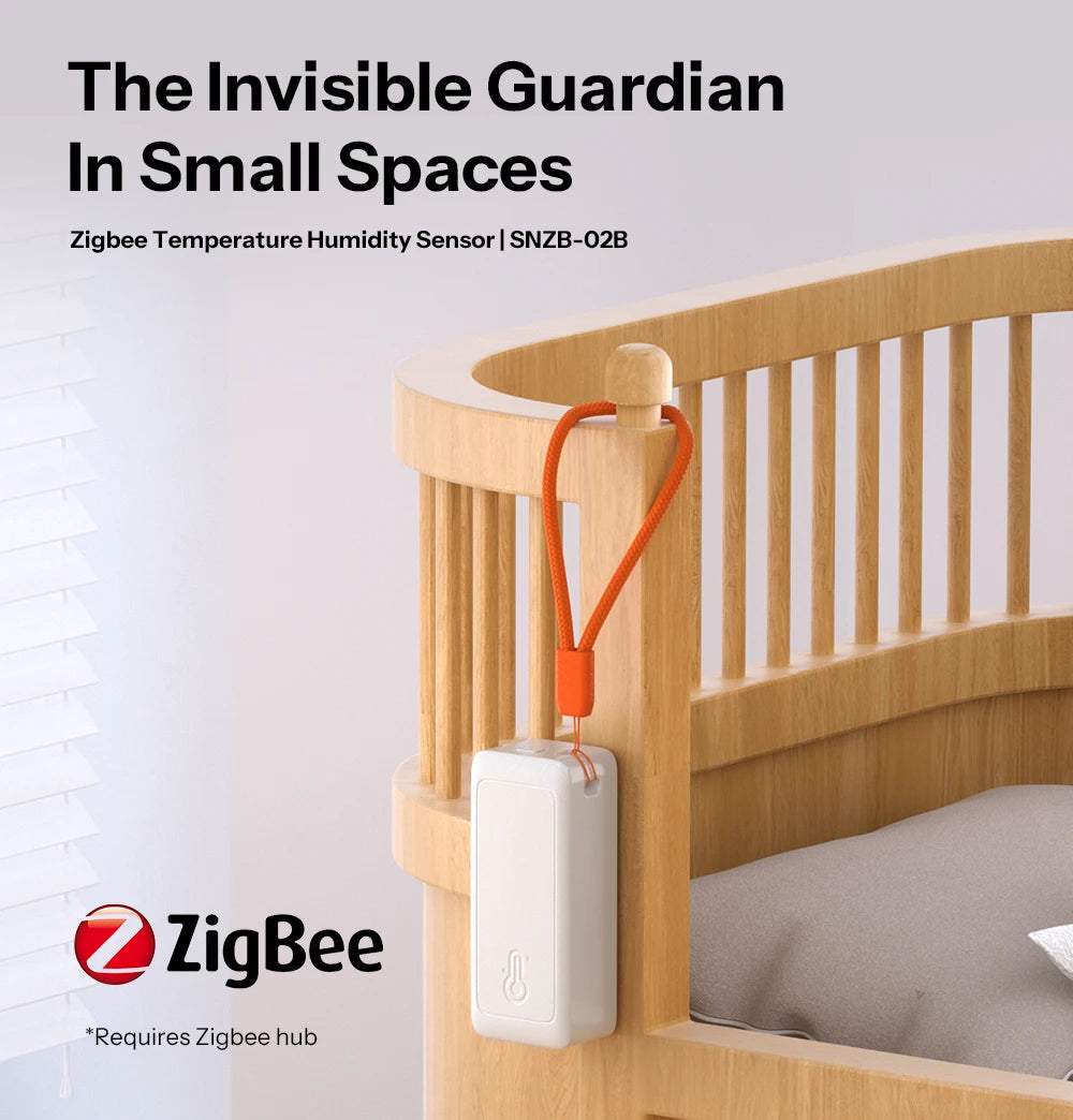 SONOFF Zigbee Temperature and Humidity Sensor Smart Home Airguard TH Lite SNZB-02B Ewelink APP Control Work With Alexa Google