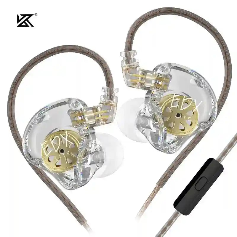 KZ EDX Lite In-Ear Monitor Headphones - Studio Sound Wired Earbuds EDXlite Clear Mic Tidesmit
