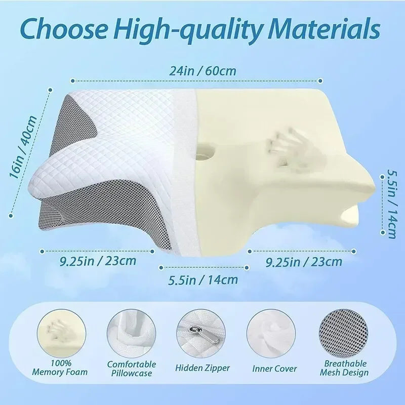 Memory Foam Butterfly Neck Pillow for Cervical Spine and Neck Support Relaxation Treatment Tidesmit