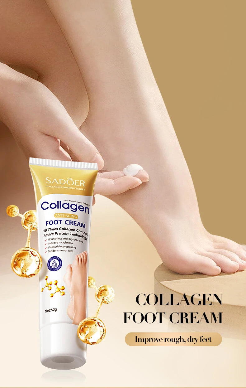 Collagen Foot Cream: Deep Moisturizing & Repairing Foot Care Scrubs Treatments Tidesmit