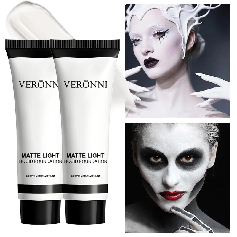 Tidesmit white liquid foundation for full coverage cosplay makeup and long-lasting brightening face concealer texture
