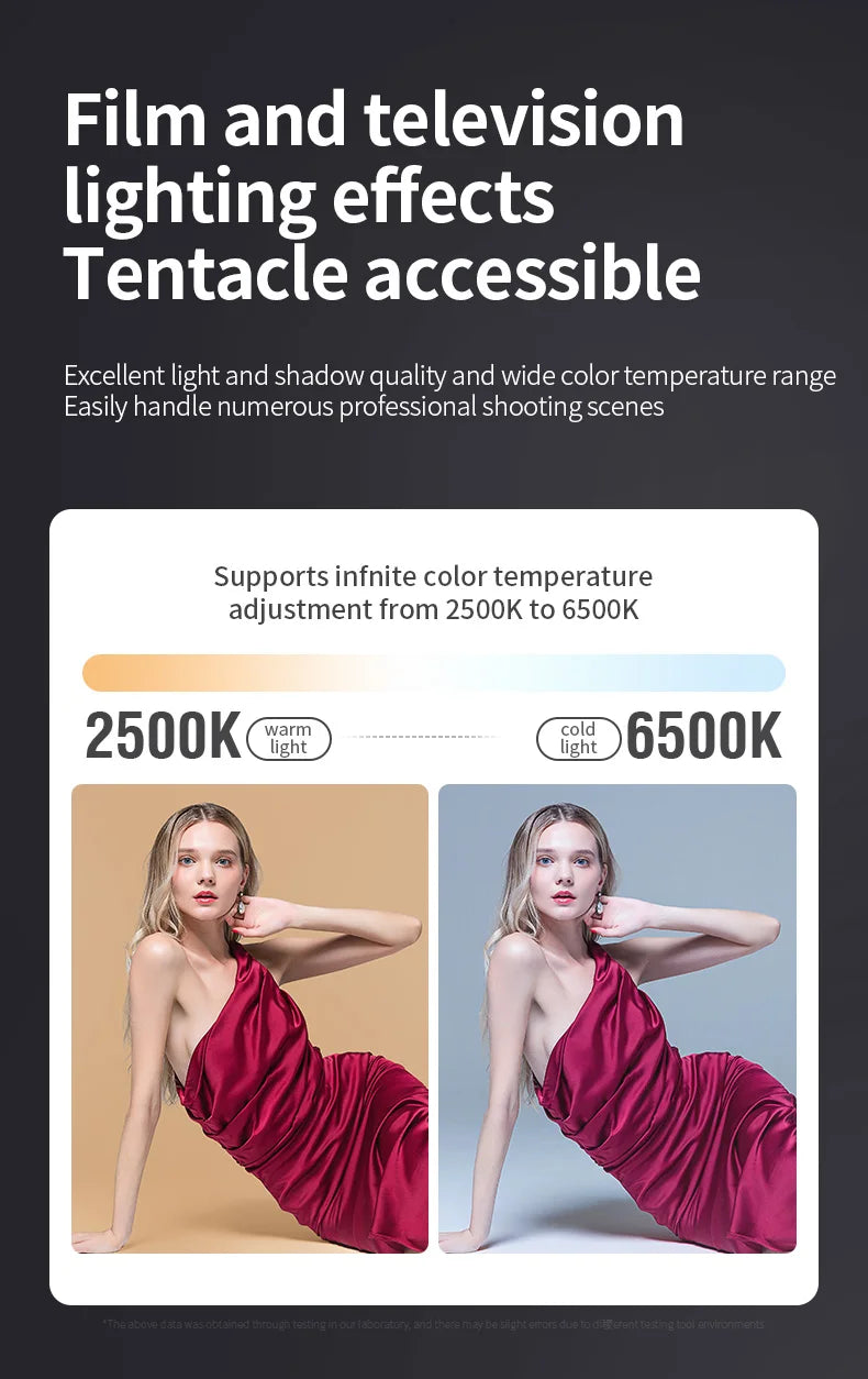 LED Video Light 60-80W Bi-Color Studio Lighting for Content Creators Tidesmit