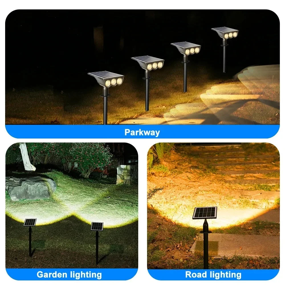 1-4pcs LED Solar Landscape Lights Outdoor IP65 Waterproof Solar Light Solar Garden Spotlight for Yard Lawn Walkway Courtyard
