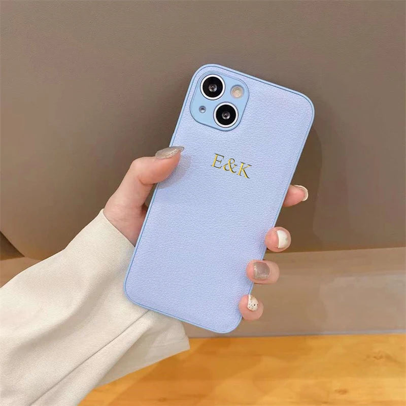 Personalised iPhone Case: Custom Initial Slim Fit Cover with Drop Protection Light Blue Tidesmit