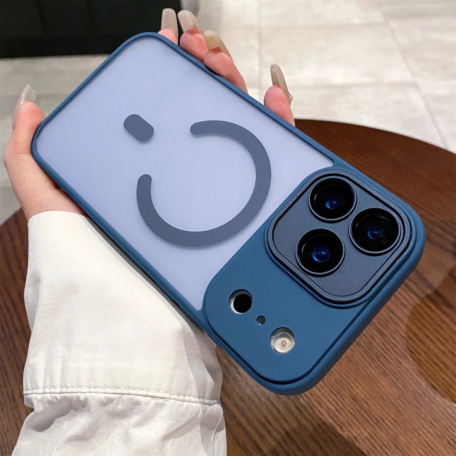 Magnetic Phone Case for iPhone 17 with Lens Protection and Slim Bumper Blue Tidesmit