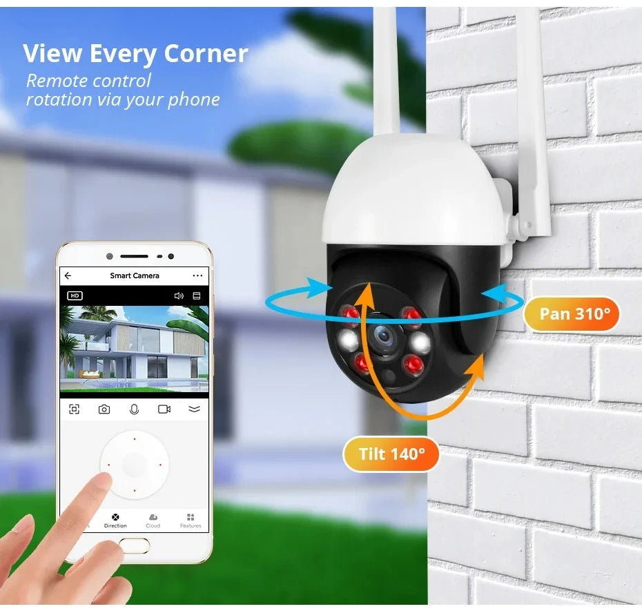 5MP TUYA PTZ WiFi IP Wireless Camera Outdoor Home Security Auto Tracking Monitoring Waterproof Video Surveillance Smart Life