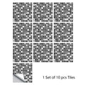 10pcs/set 10/15/20/30cm Flat Marble Mosaic Hard Tiles Wall Sticker Kitchen Bathroom Floor Diagonal Decor Wallpaper PVC Art Mural