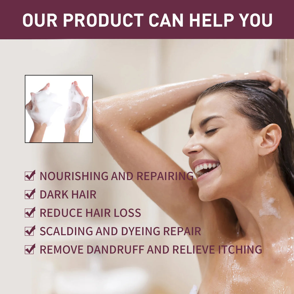 Polygonum Multiflorum Shampoo Soap Deep Clean Oil Control Nourish Scalp Soothe Hair Root Natural Care Refreshing Scent Hair Soap