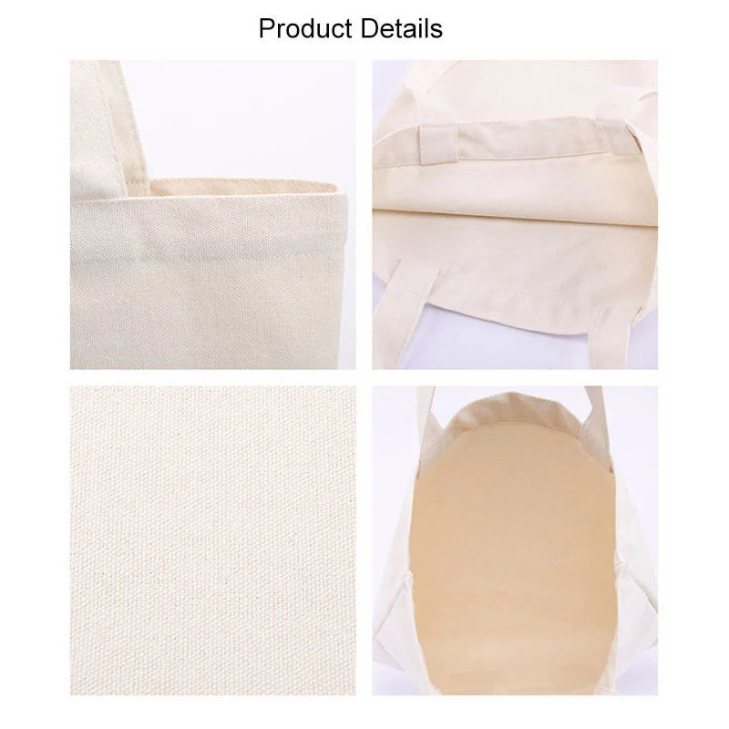 100PCS/Lot Custom Logo Natural Canvas Tote Bags – High-Quality Reusable Cotton Grocery Shopping Bags with Large Capacity