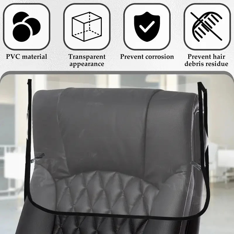 Salon Chair Back Cover - Clear PVC Protective Guard for Wellness Chairs Massage Chairs Tidesmit