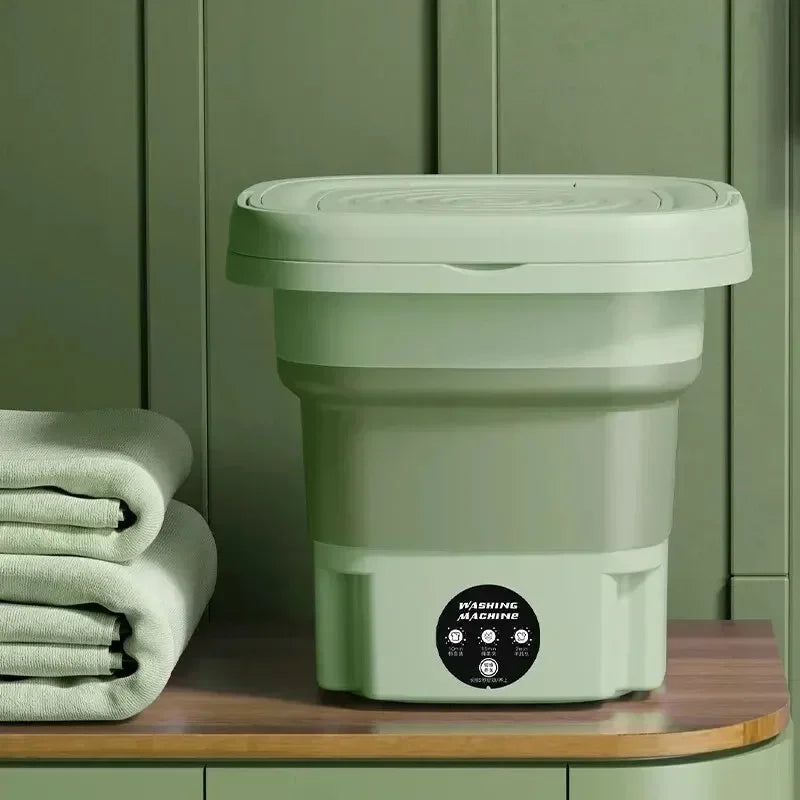 Tidesmit 8L foldable portable washing machine with spin dryer for small apartments, travel, socks, and baby clothes.