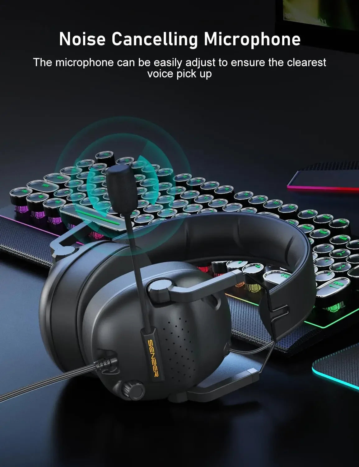 Wireless Gaming Headset for PC PS5 Xbox - Tidesmit 01 Black Tidesmit