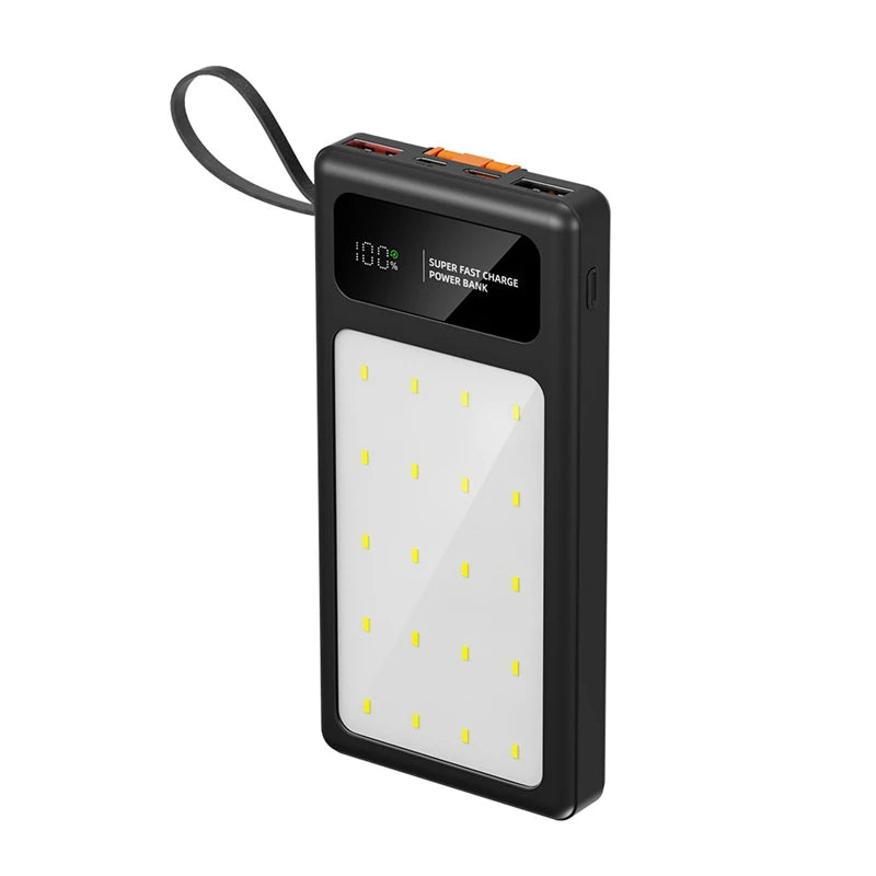 Portable Power Bank 200000mAh with PD Fast Charging & LED Light Tidesmit