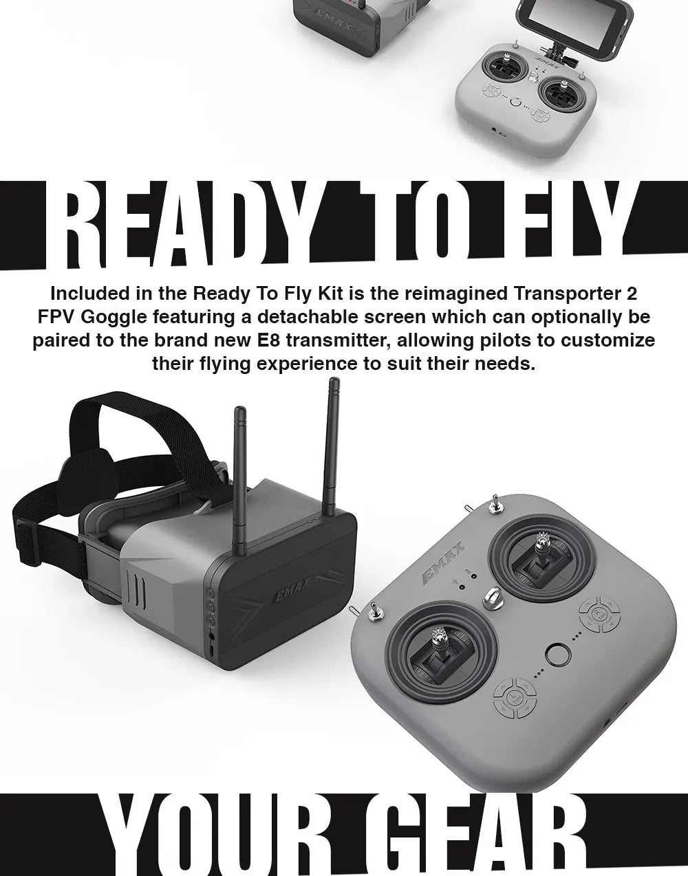 FPV Racing Drone RTF Kit | 80mm Indoor Quadcopter with HD Goggles Tidesmit