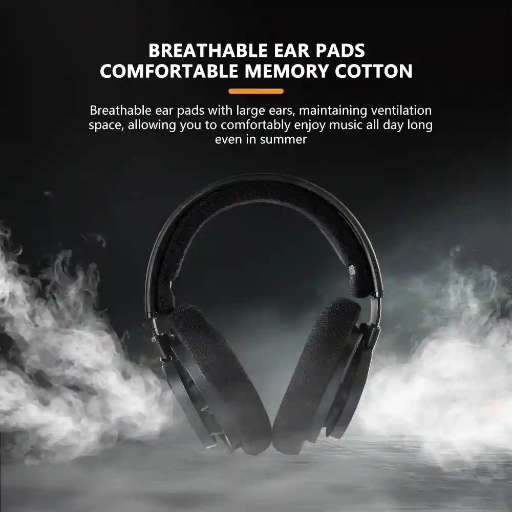 Wired HiFi Open Back Studio Headphones - Black Over Ear Monitor Tidesmit