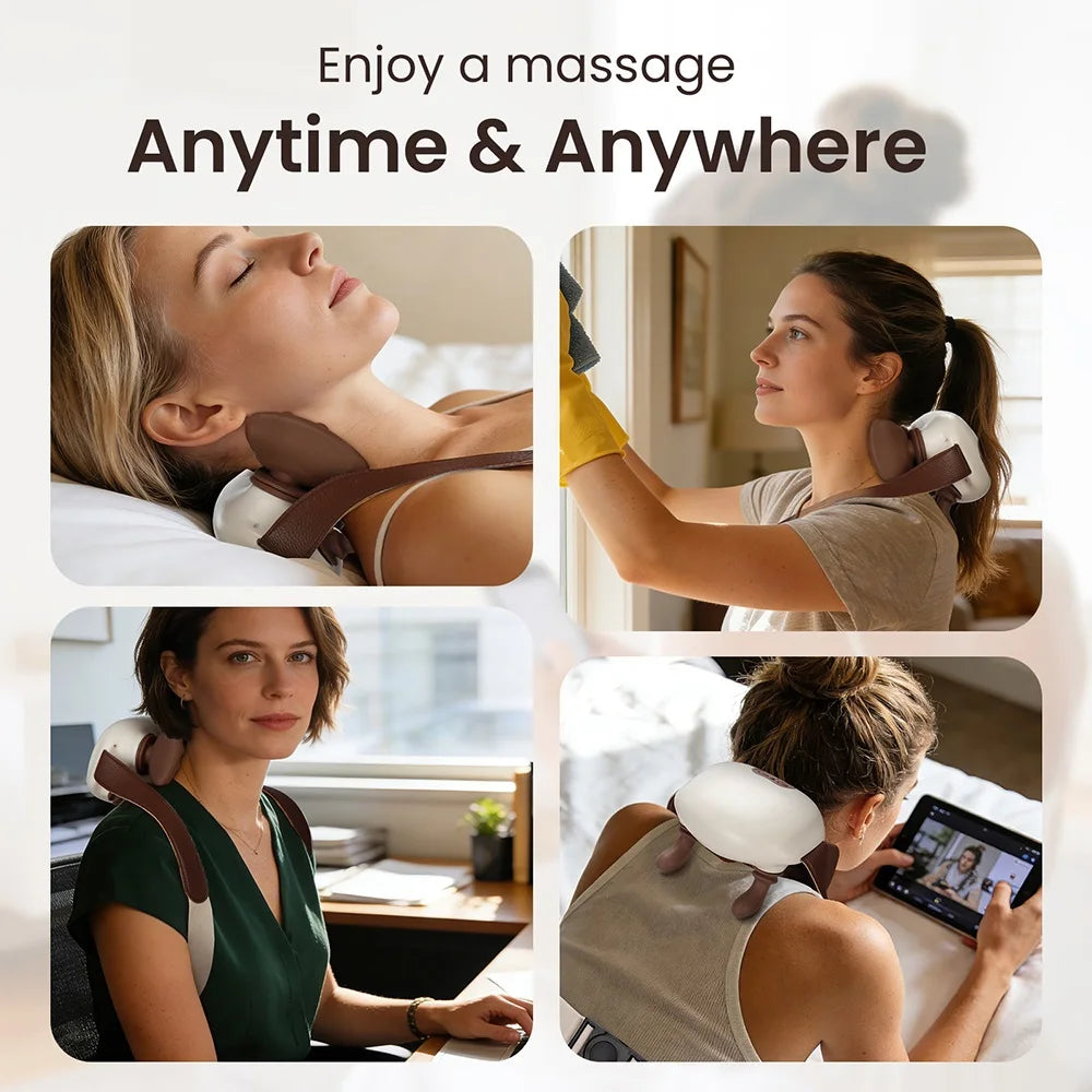 Neck and Shoulder Massager with 4D Kneading for Targeted Pain Relief Relaxation Treatment Tidesmit