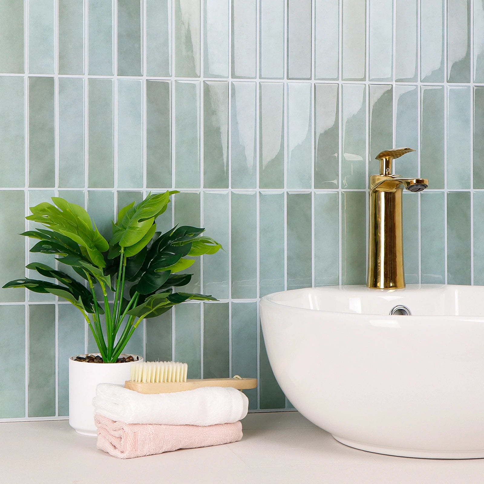 1/3pcs Square Wall Tile Sticker Mosaic Tile Decal Peel&Stick Backsplash Vinly Wallpaper Easy to Install for Apartment Renovation
