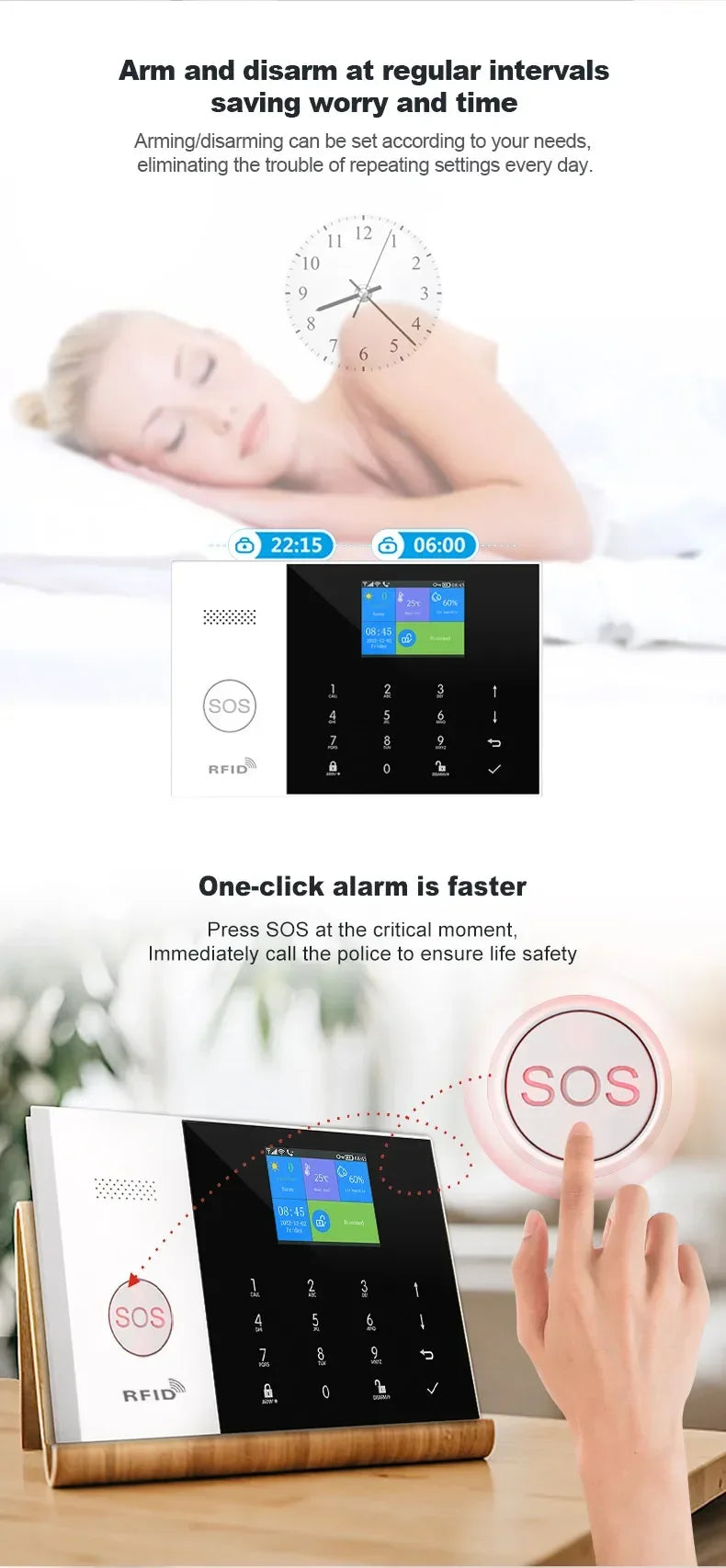 Wireless Home Alarm System with WiFi App Control & Smart Integration Tidesmit